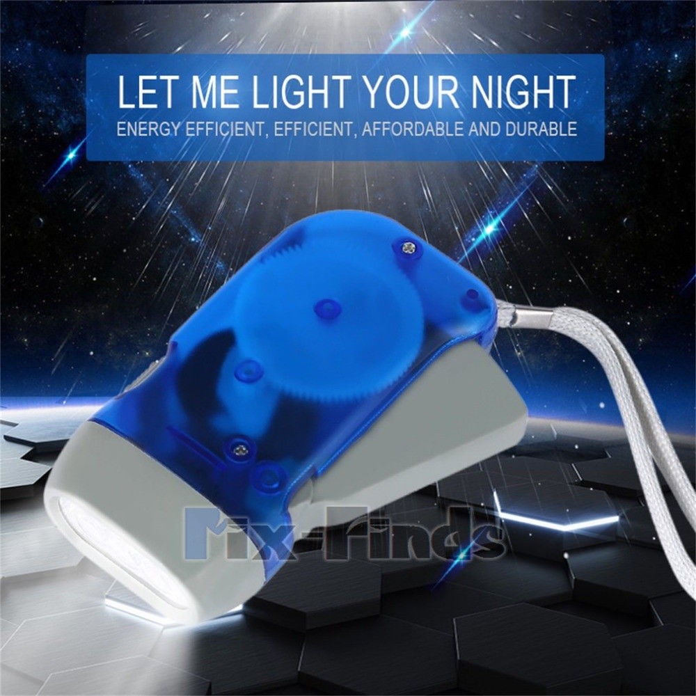 4x Hand Crank LED Flashlight Dynamo Pressing Flashlight Camping Emergency Torch