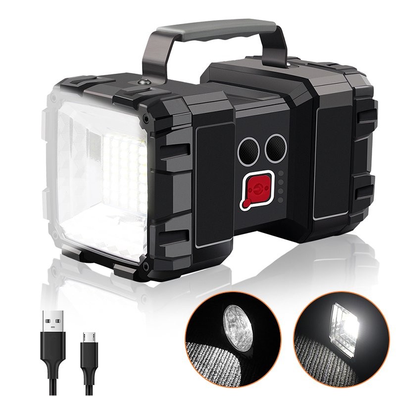 100000LM LED Searchlight USB Rechargeable Flashlight Torch with Built-in Battery