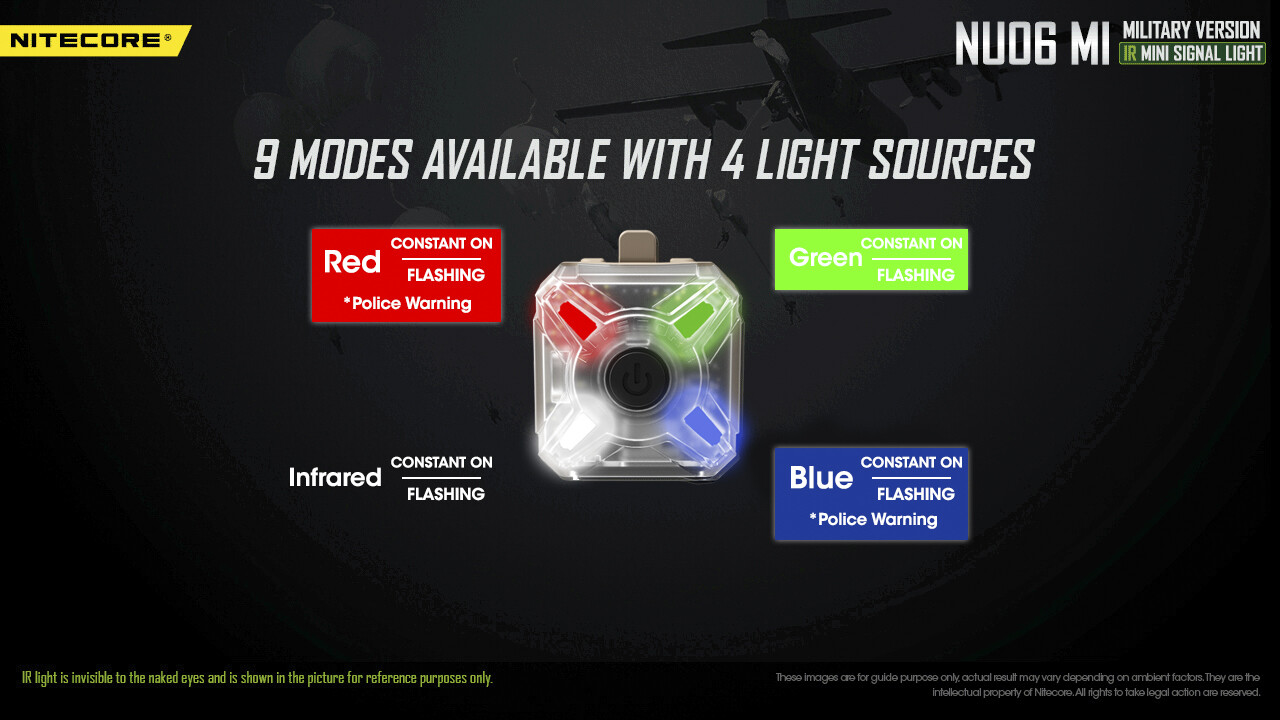 Nitecore NU06 MI Red Green Blue IR Signal and Safety Light