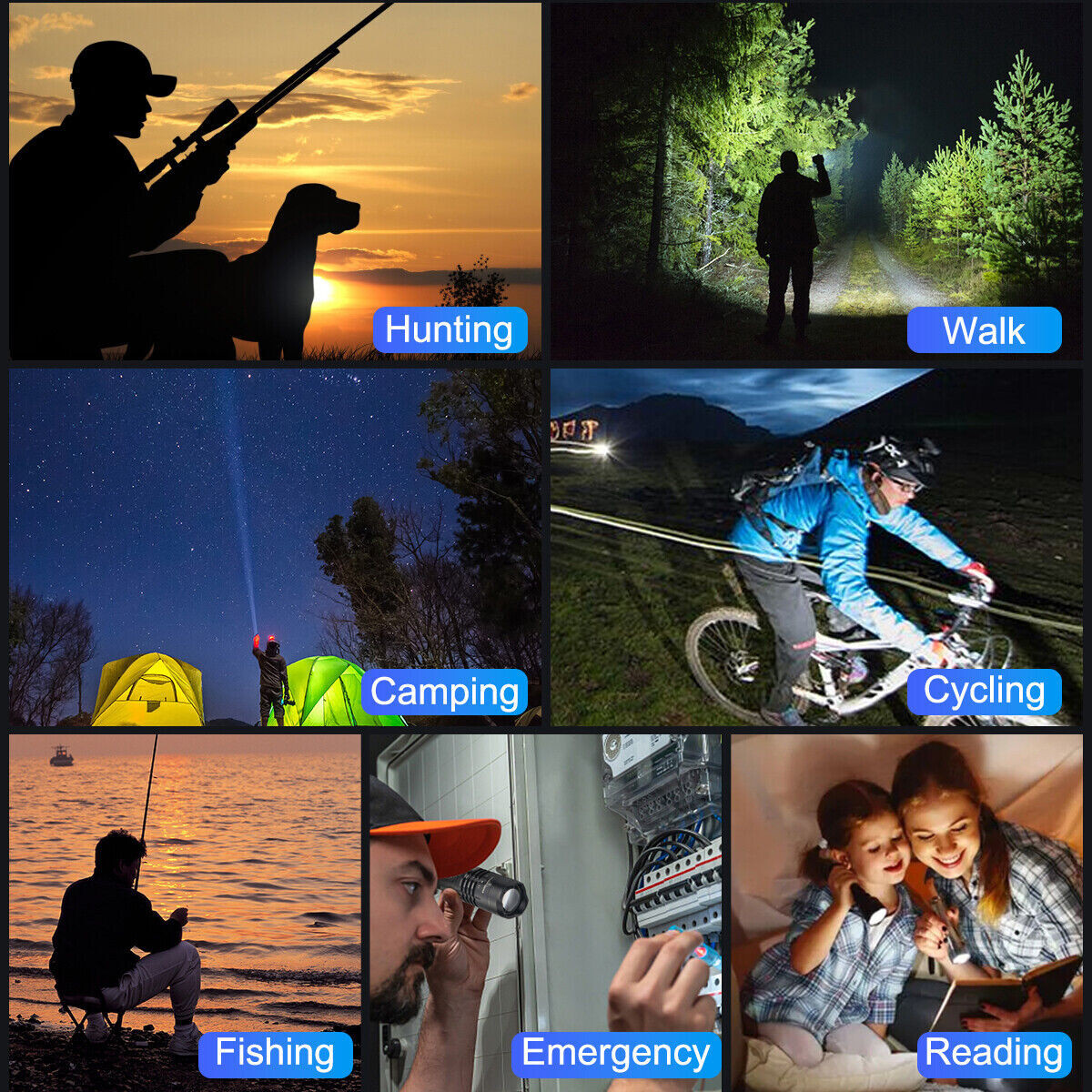 Super-Bright 990000LM LED Tactical Flashlight Zoom Torch w/ Rechargeable Battery