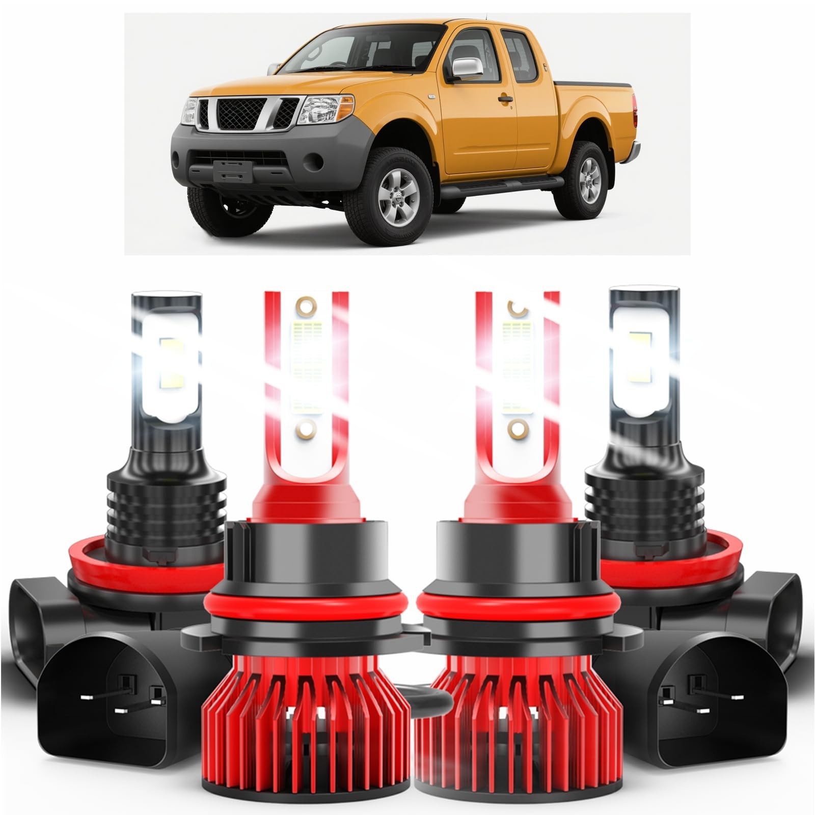 Fit for Nissan Frontier 2005-2021 High Low Beam, 600% Brightness LED Fog Ligh…
