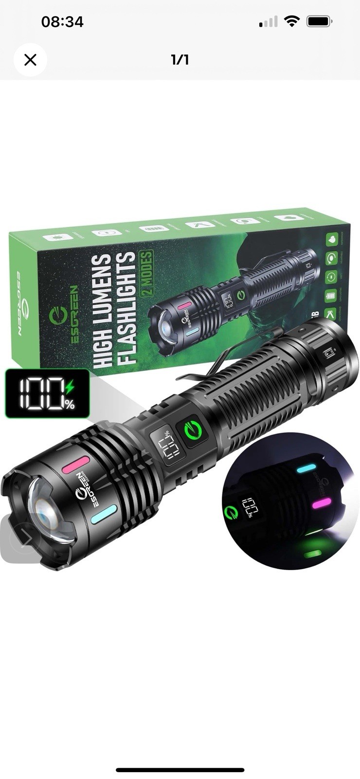 Rechargeable Flashlights High Lumens 100000 Single 2 Modes, Super Bright LED …