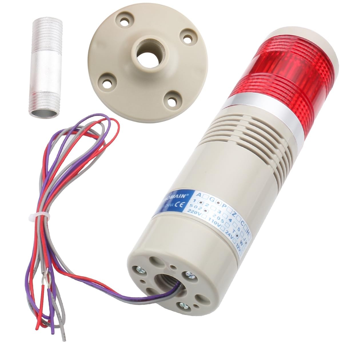 Industrial Signal Light Column LED Alarm Round Tower Light Indicator Continuo…