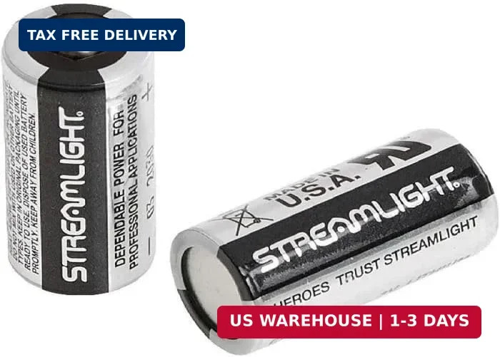 Streamlight CR123A Lithium Batteries 2 Pack 3V Non Rechargeable 1400mAh