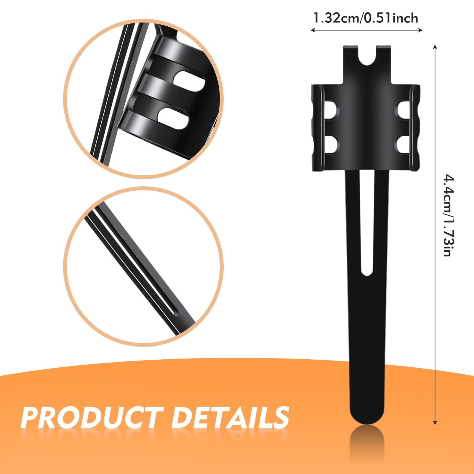 HRXMS 20 Pieces Replacement Flashlight Clip for Removable Accessories, Black