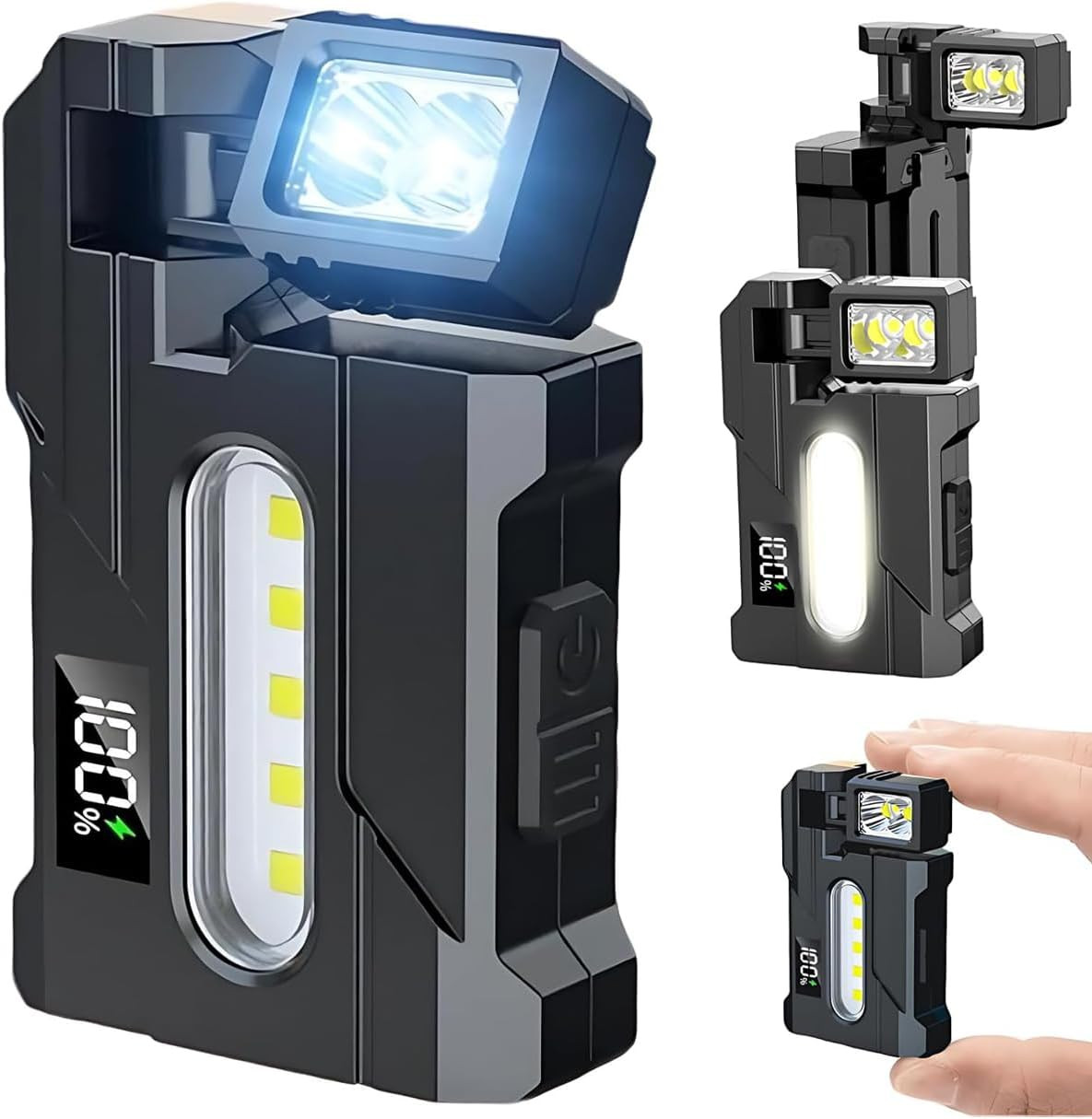 2026 Rechargeable EDC Flashlight 500LM Magnetic Keychain Pocket Light USB