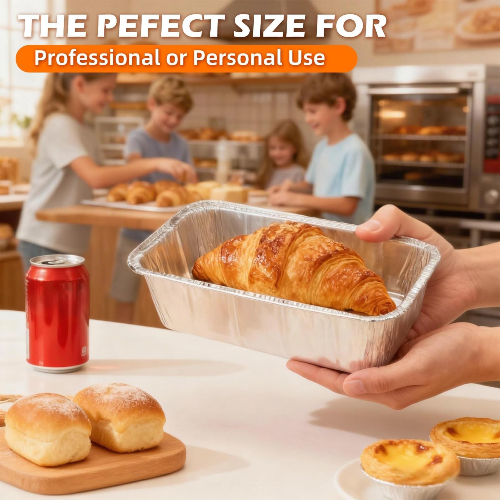 Findful 50 Pack Loaf Pans,2 LB Disposable Aluminum 8.5″ X 4.5″ X 2.5″, Silver