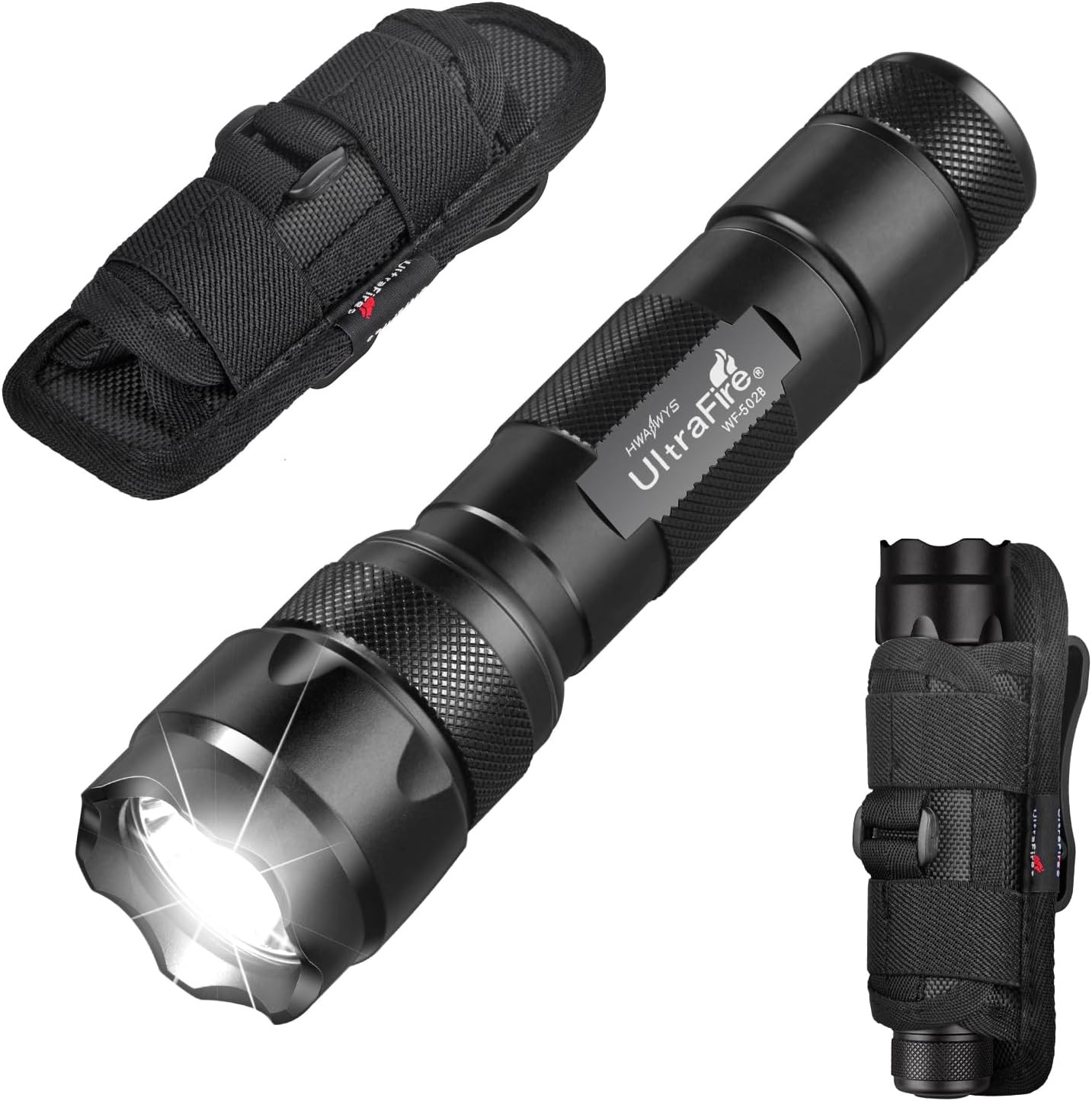 WF-502B Single Mode Flashlight with Holster,1000 Lumen Tactical