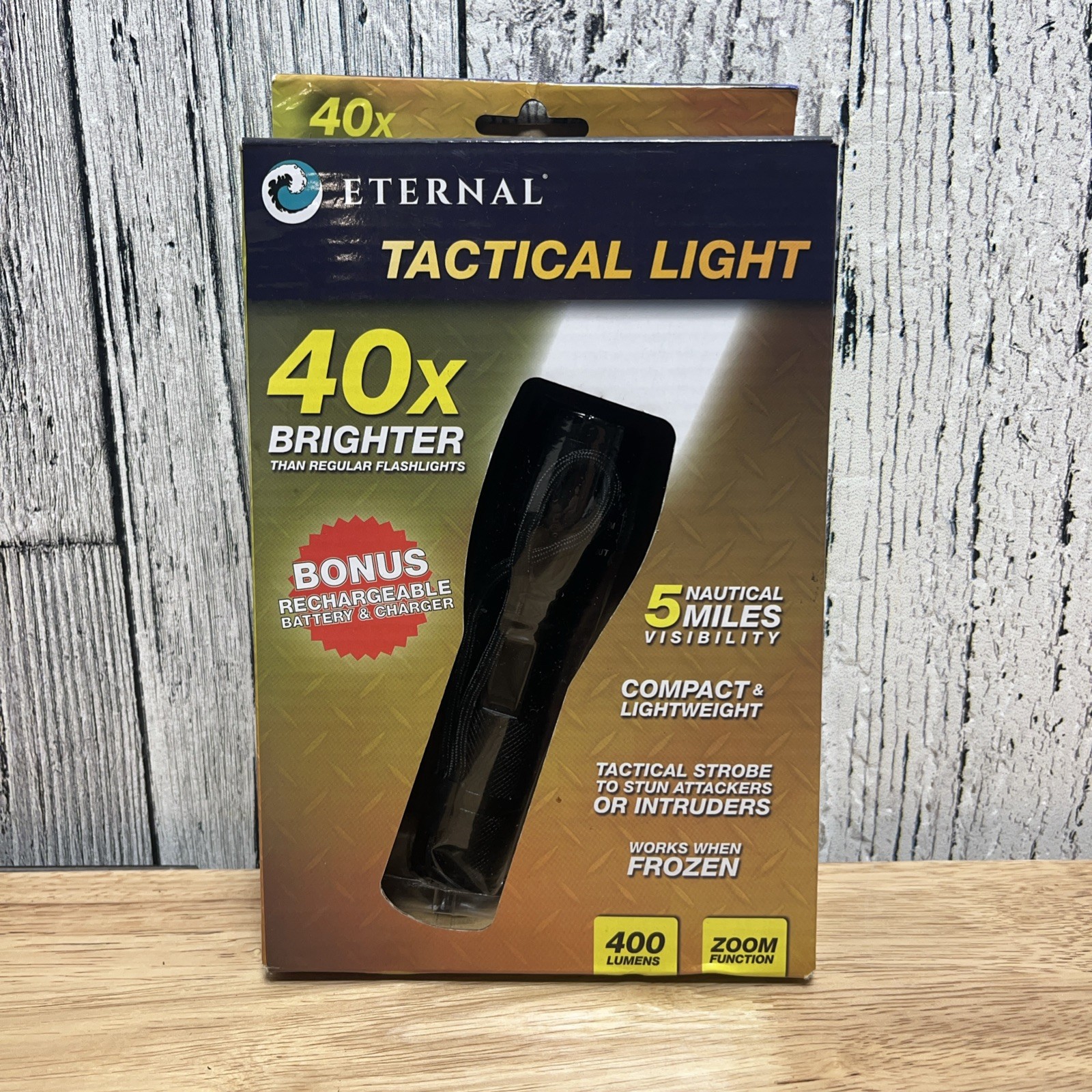 Eternal Tactical Flash Light 400 Lumens 5 Nautical Miles Visibility Rechargeable