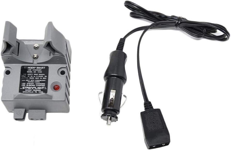 Stinger Smart Charger Holder with 12V DC Car Charge Cord – Intended for Use w…