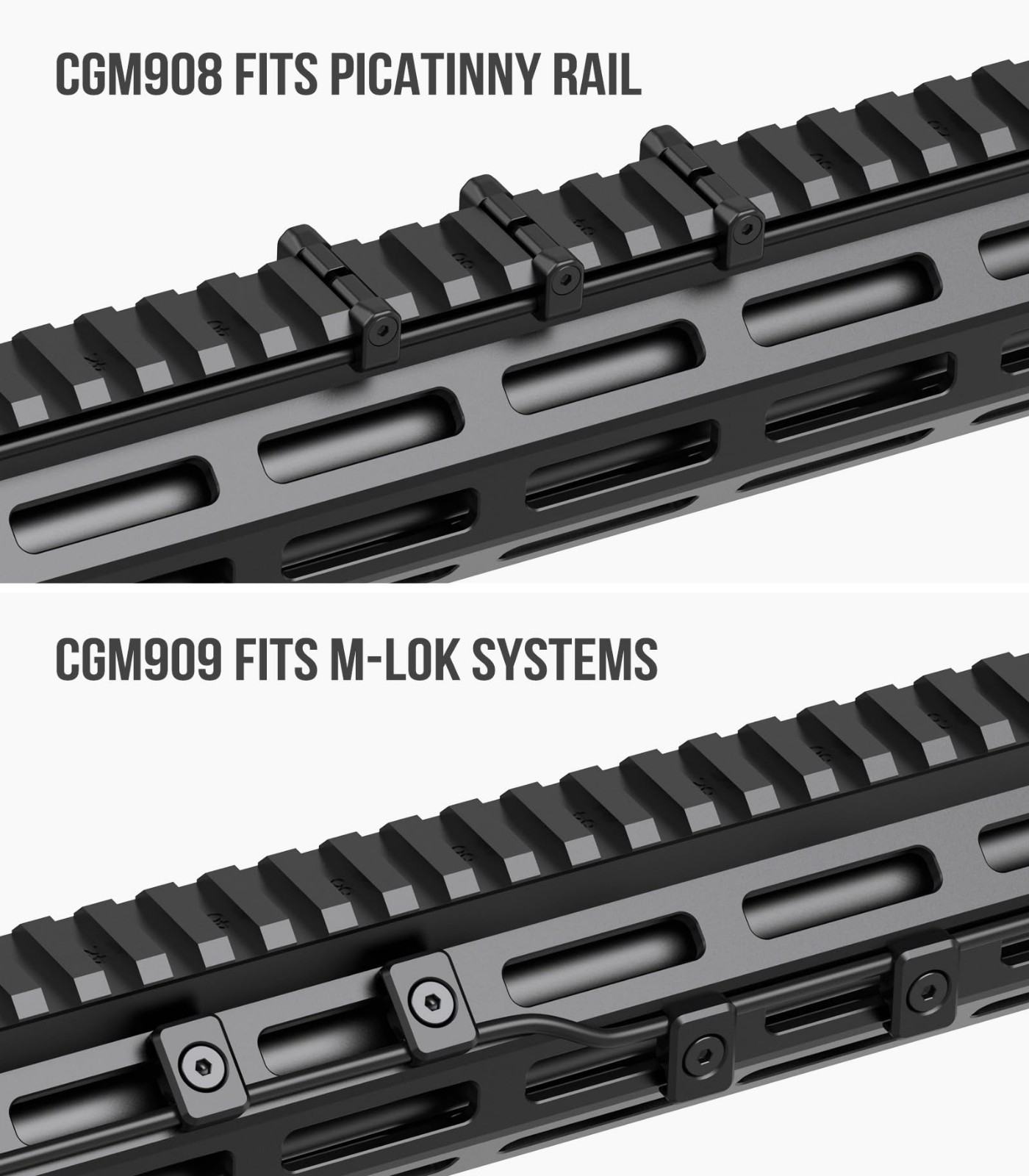 Pressure Switch Cable Management Kit for M-LOK/Picatinny Rail – 16 Pack, Black
