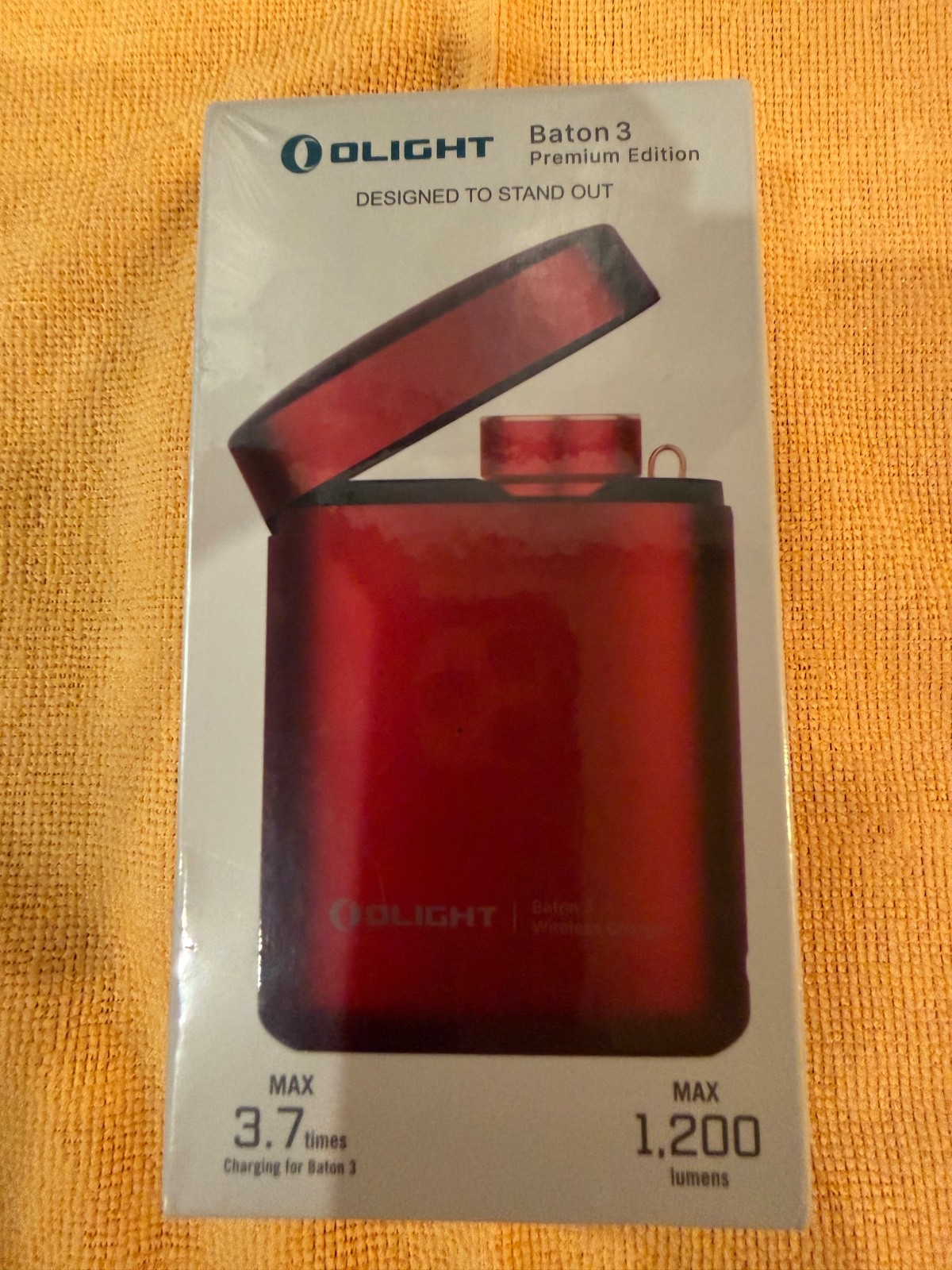 Olight Baton 3 Red Rechargeable Flashlight 1200 Lumens Premium Edition Brand New