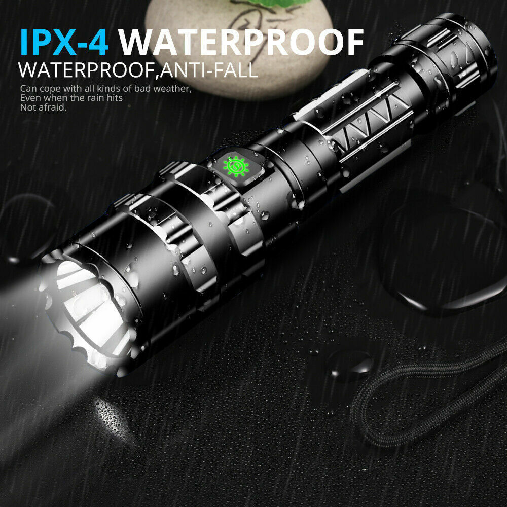2Pack Super-Bright Flashlight LED Tactical Torch LED Rechargeble Battery 99000LM