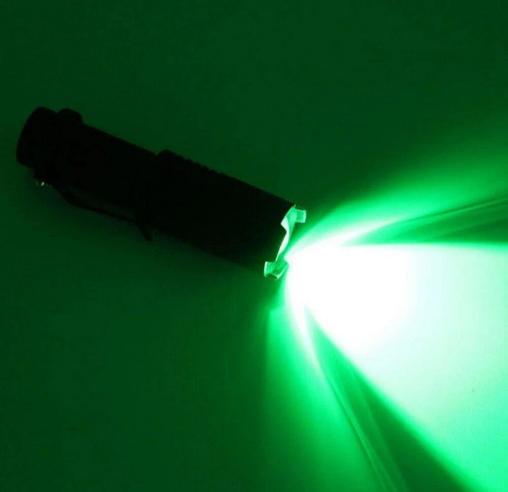 Zoom LED Flashlight Red Green Blue White Color Tactical Night Vision Torch