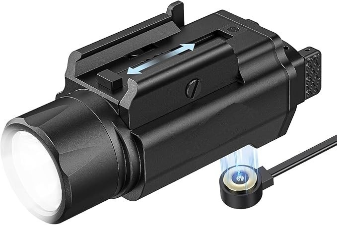 1500 Lumens Pistol Flashlight Magnetic Rechargeable, Gun Light for Pistol