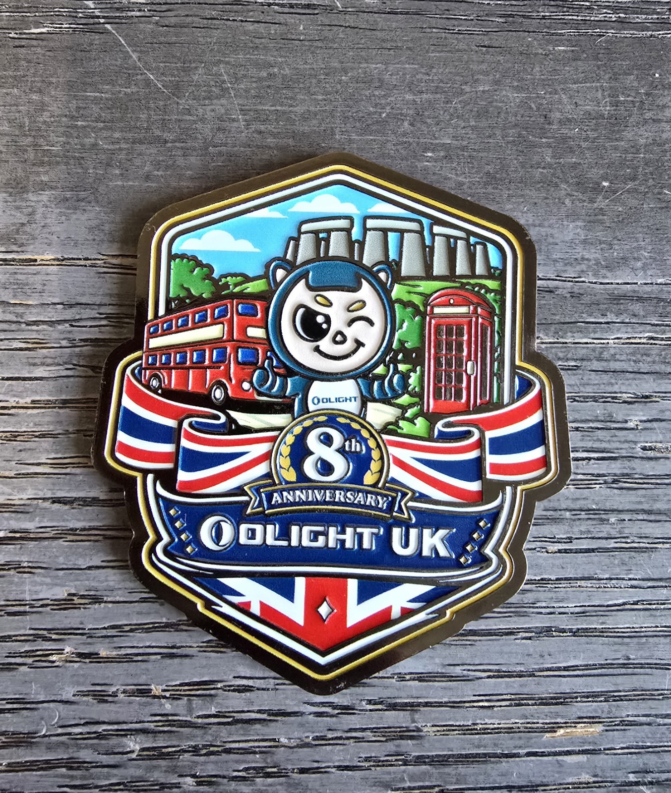 Olight UK 8th Anniversary Metal Magnet. RARE!
