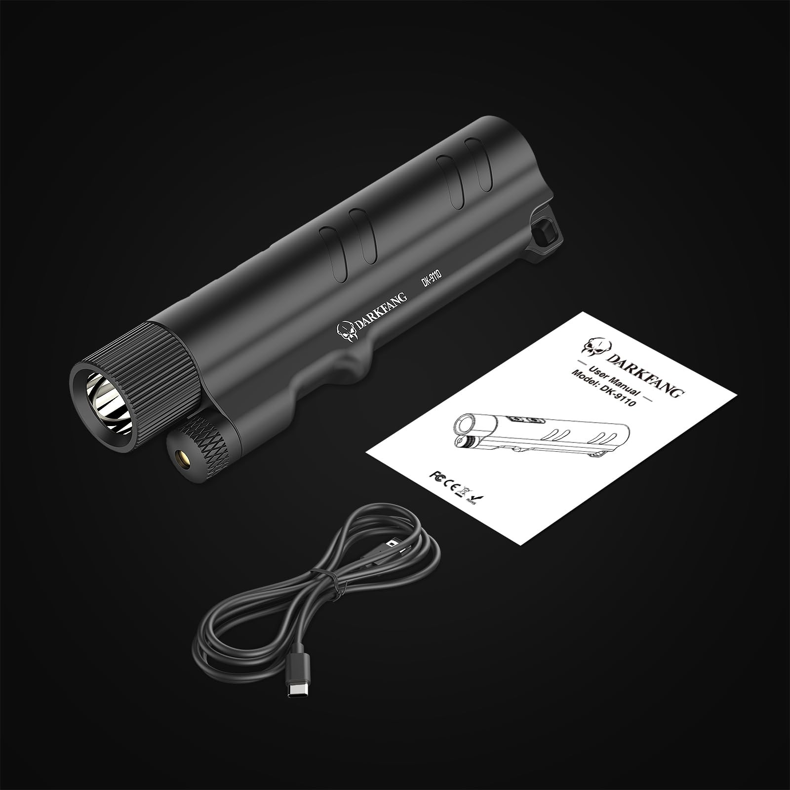 1500 Lumen Handheld Flashlight with Green Laser Pointer