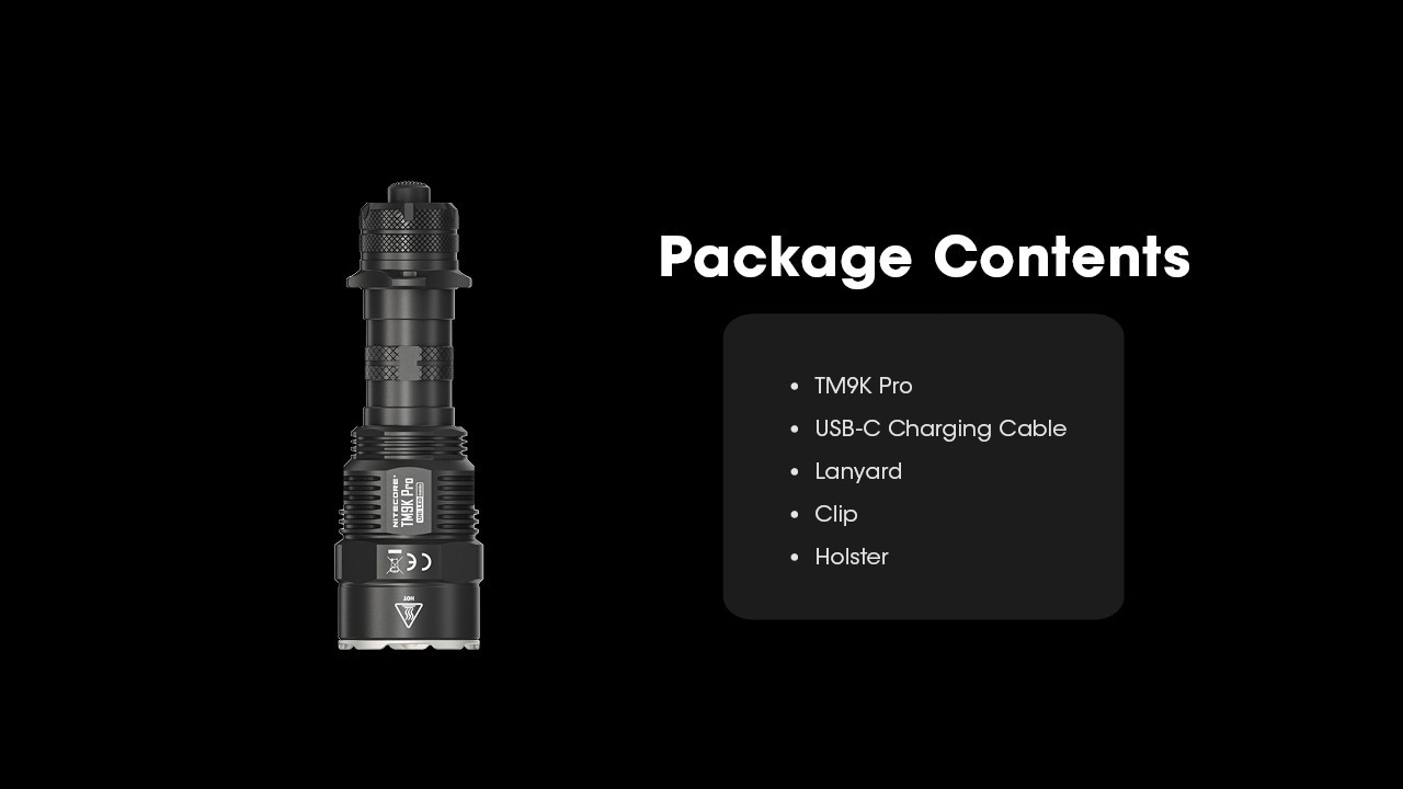 Nitecore TM9K Pro 9900 Lumens 510m Throw Fast Charging USB-C Flashlight Tactical