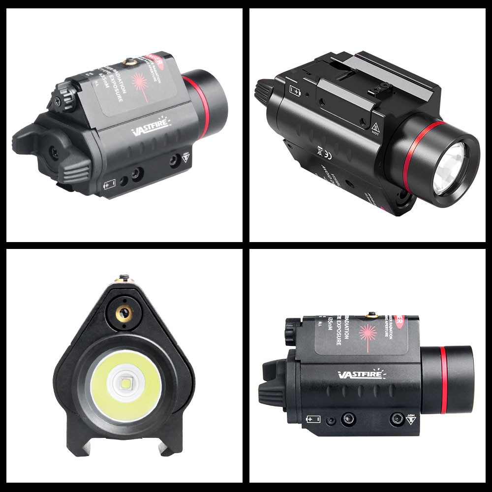 Red Laser Sight&LED Flashlight Light Adjustable Hunting 20mm Picatinny Rail US