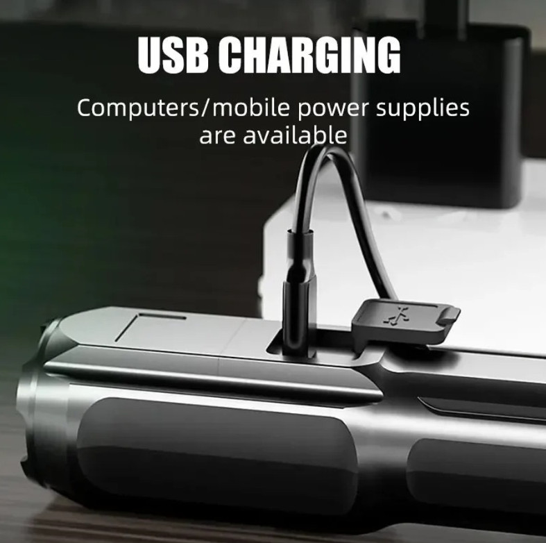 1pc USB Rechargeable LED Flashlight 100,000 Lumens Waterproof Zoom Torch – NEW
