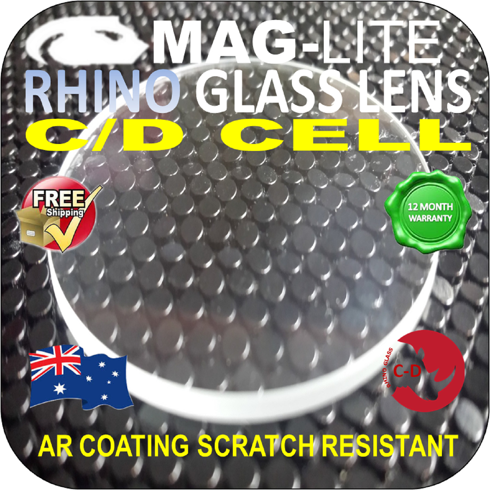 MAGLITE UPGRADE C-D GLASS LENS FLASHLIGHT TORCH AR SHOCK SCRATCH RESISTANT AU