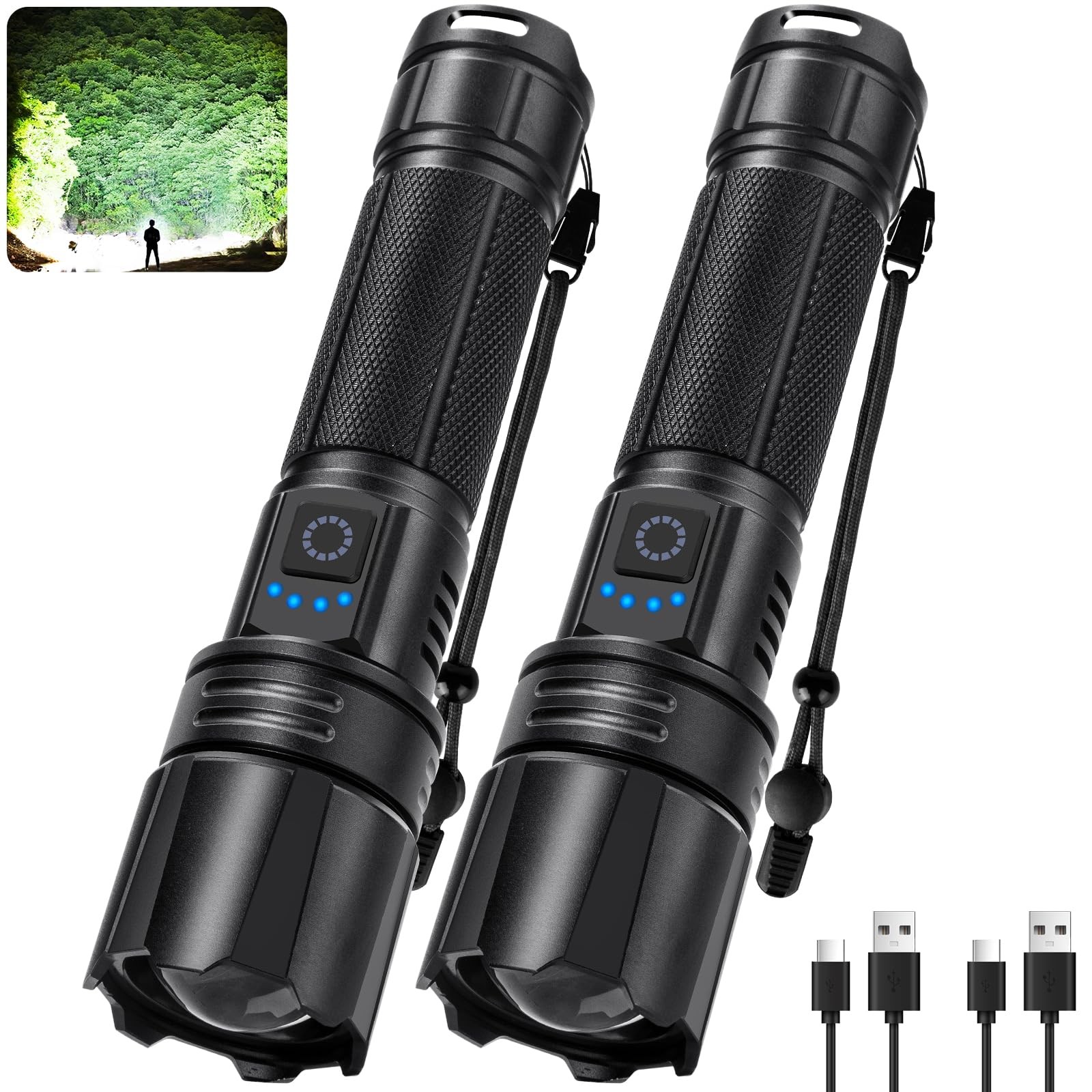 Rechargeable Flashlights 99000 High Lumens, Super Bright LED Flashlight with …