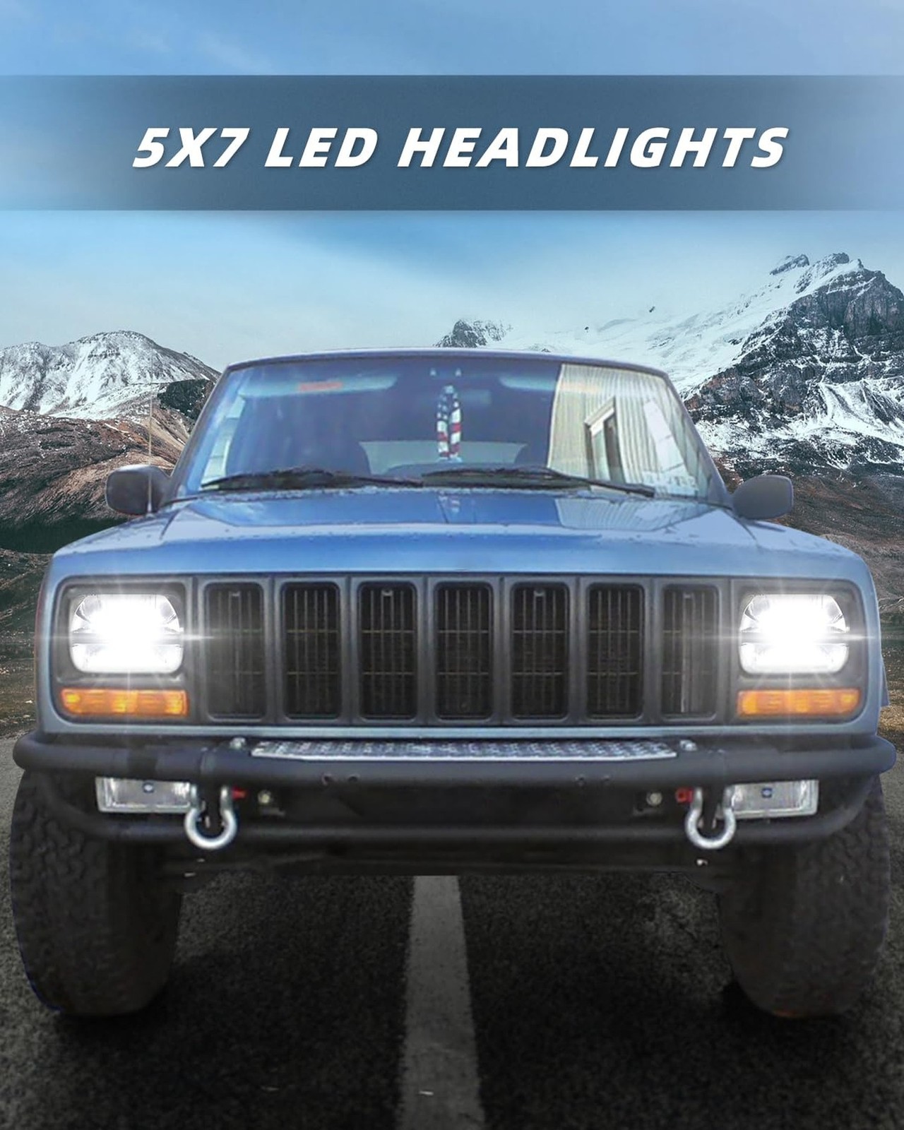 AUDEXEN Square 5×7 / 6×7 Inch Led Headlight High Low Beam Headlamp Compatible…