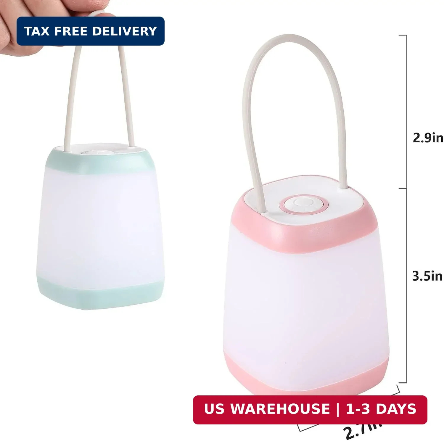 3 Pack LED Camping Light, 3 Light Modes Rechargeable Battery Powered Night Light