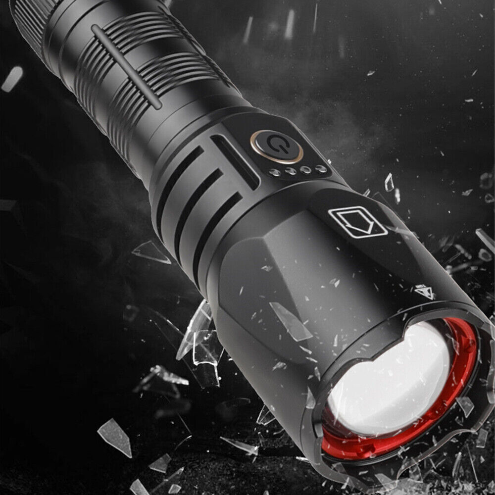1PC Super Bright Spotlight Flashlight TYPE-C Charging LED Zoom Light Outdoor