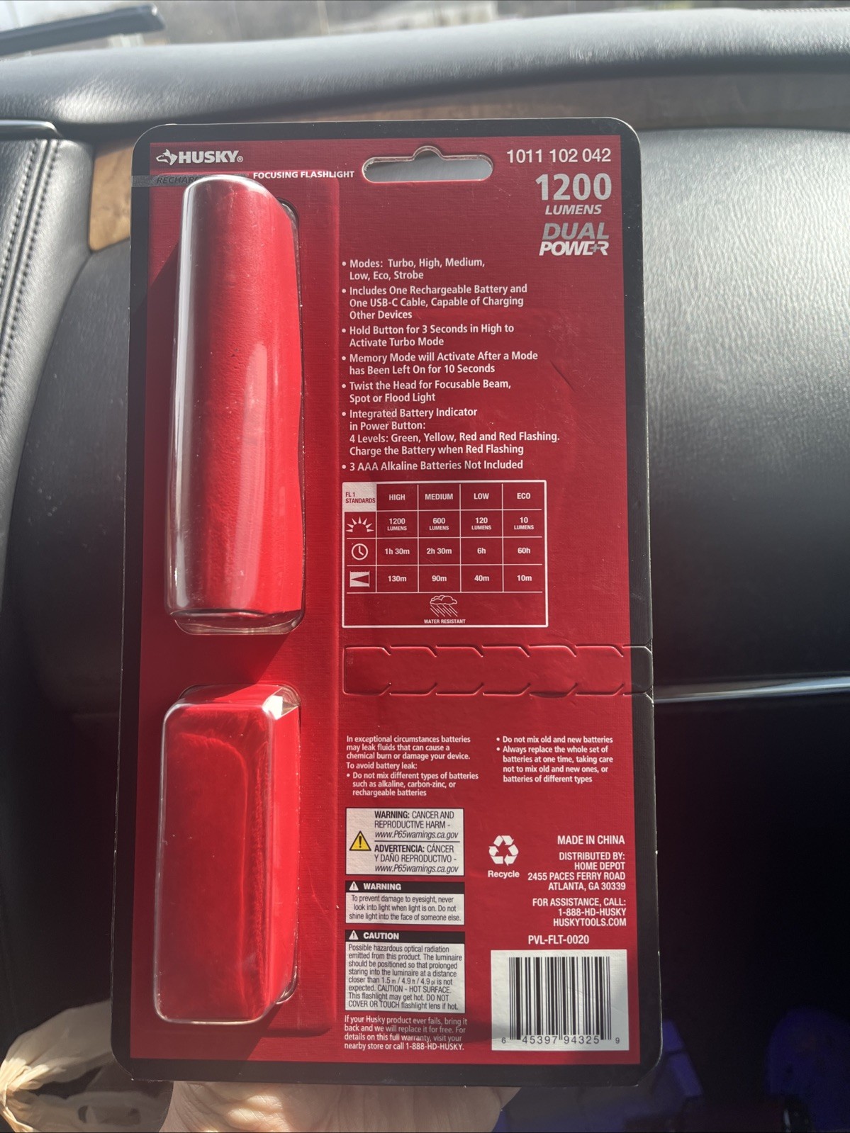 Husky 1200 Lumens Dual Power LED Rechargeable Focusing Flashlight (PVL-FLT-0020)