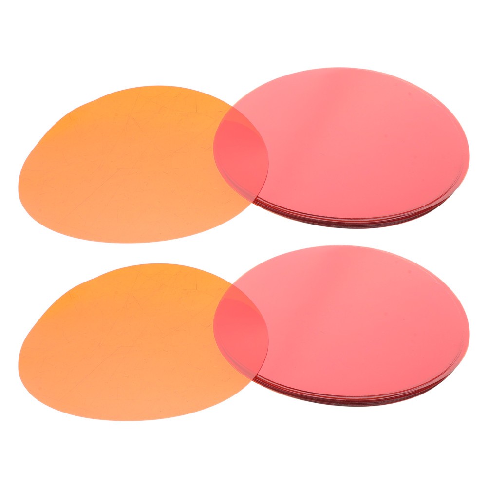 50Pcs Warm Light Circle Stickers for LED Lamps Orange Transparent Gel Filters
