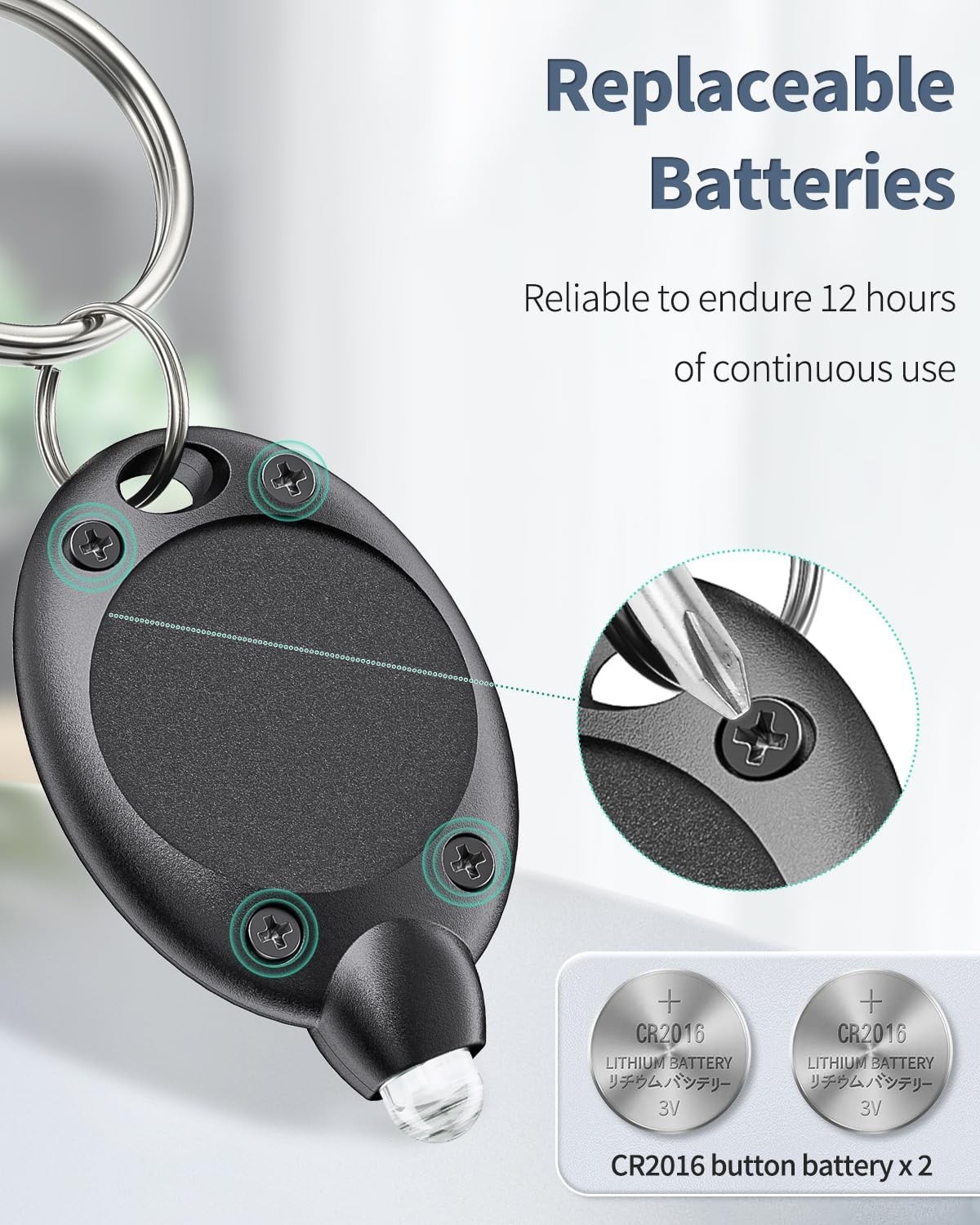Uniclife 5 Pack LED Keychain Flashlight Mini LED Keychain Light 12 Lumen