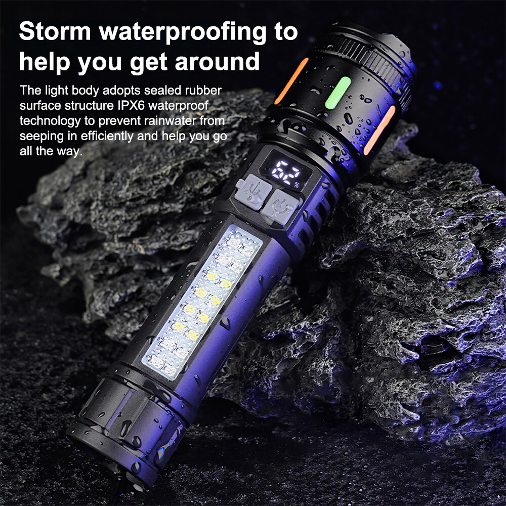 350000000 Lumen Super Bright LED Tactical Flashlight Rechargeable LED Work Light