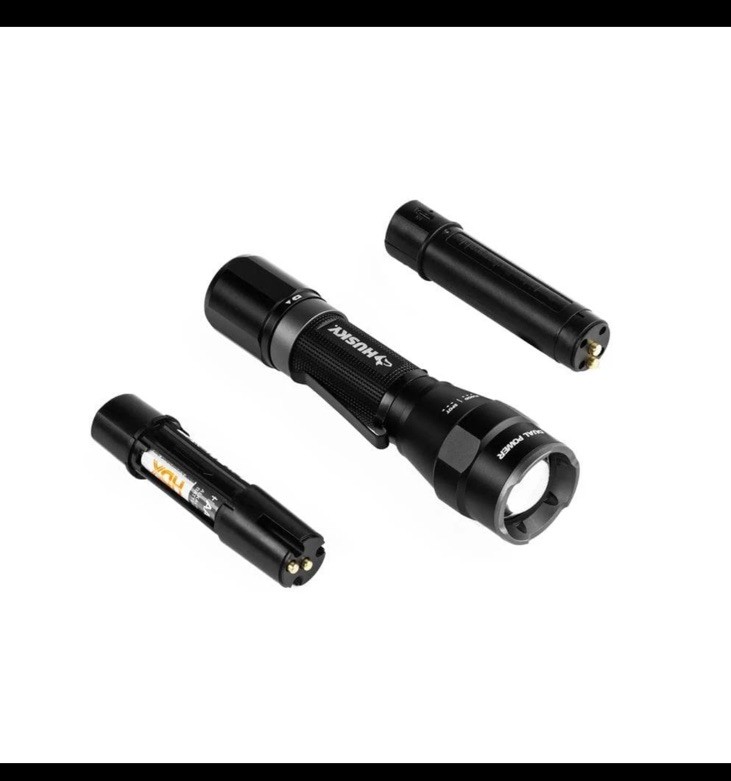 Husky 1200 Lumens Dual Power LED Rechargeable Focusing Flashlight