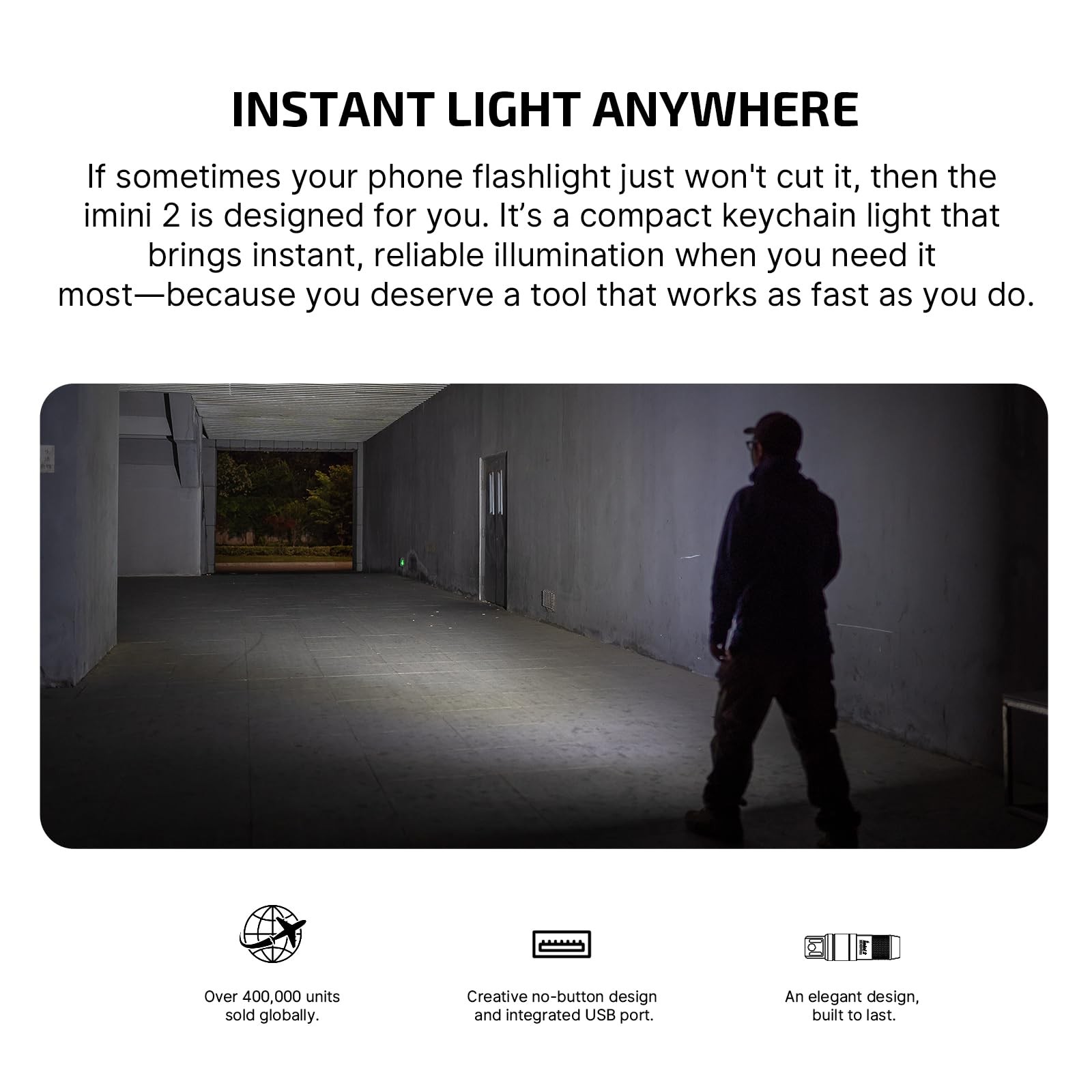 OLIGHT IMINI 2 EDC Rechargeable Keychain Flashlight, 1 Pack, Passionate Red