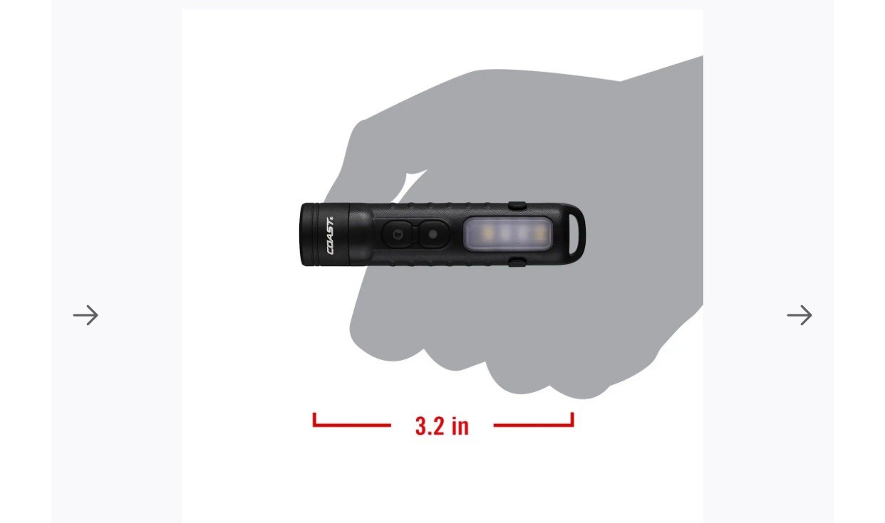 COAST KL35R Rechargeable Inspection Flashlight 600 Lumen USB-C LED Work Light