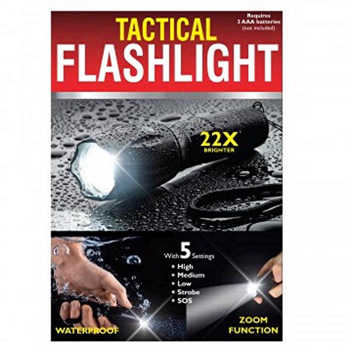 Waterproof Tactical Zoom Flashlight with 5 Settings