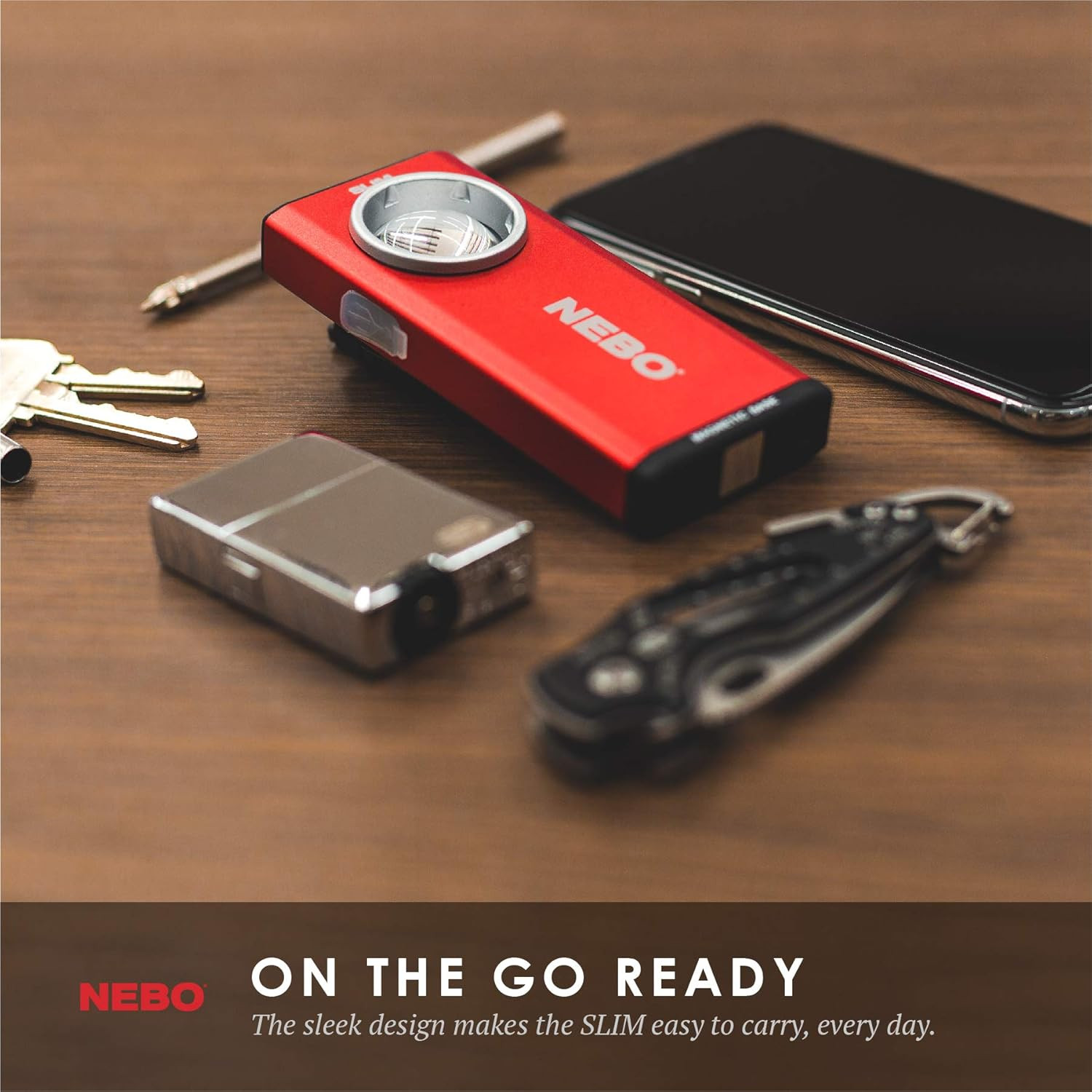 Slim Pocket Flashlight | 500 Lumens, Rechargeable Mini EDC Work Light, Magnetic