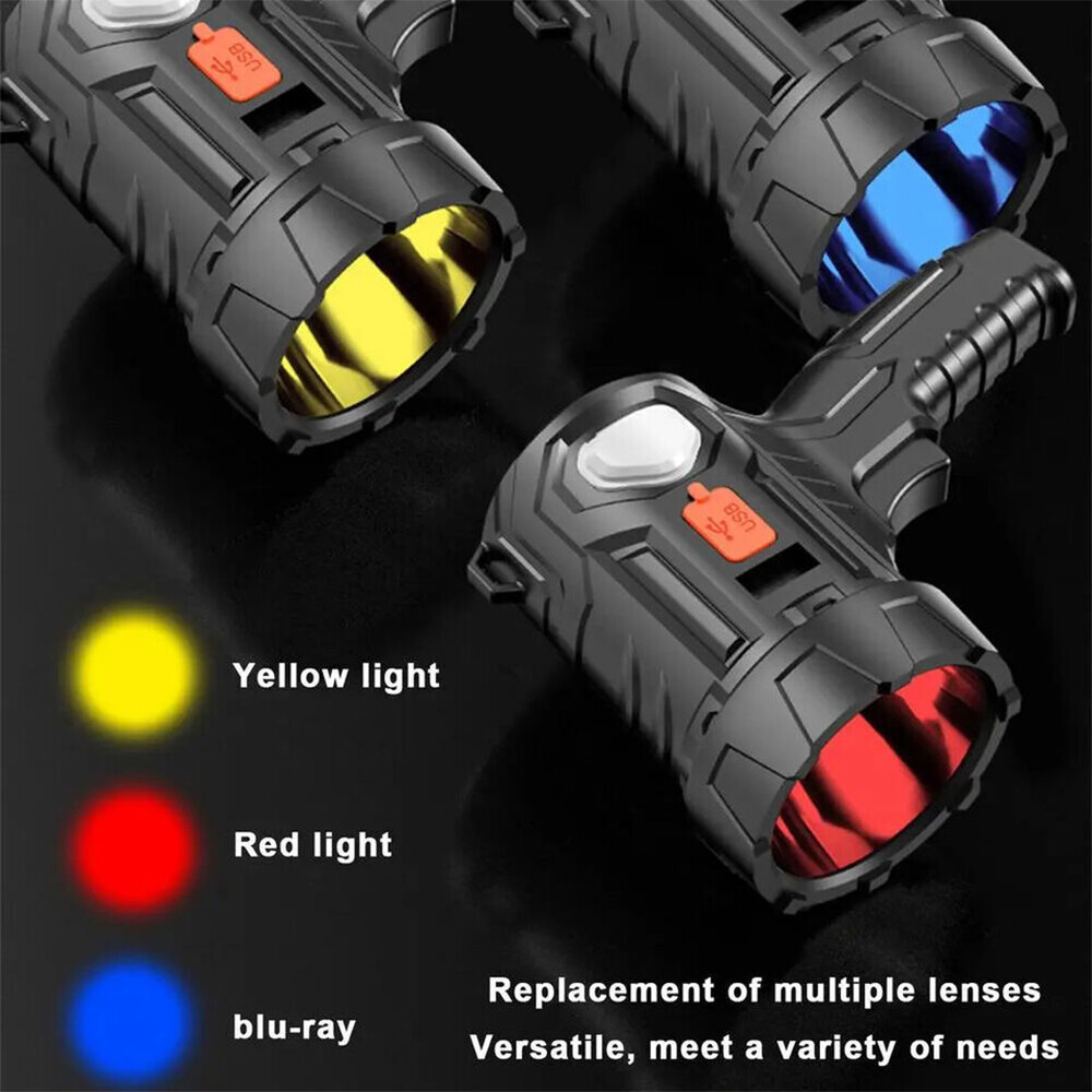 Super Bright LED Searchlight 300000Lm Spotlight Handheld Flashlight Solar/USB US