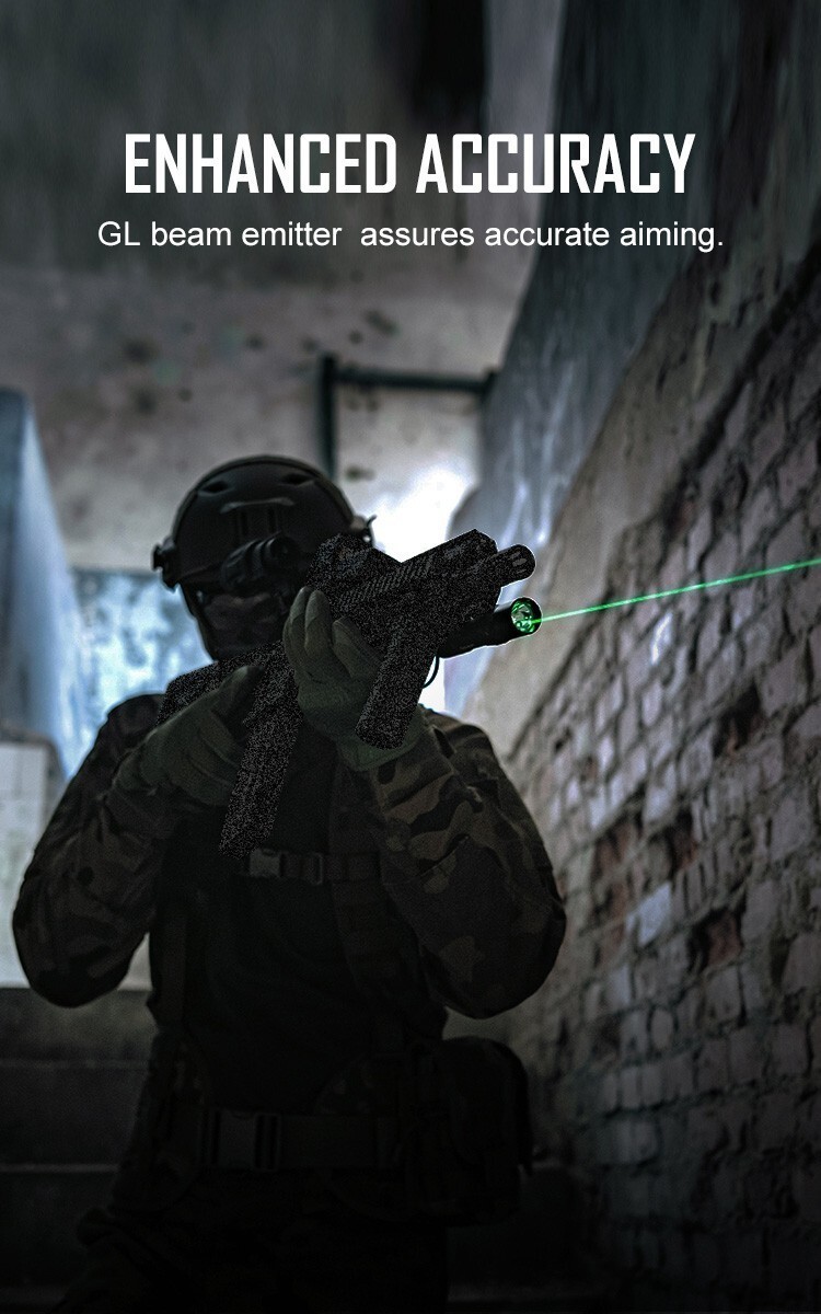 Olight Odin GL Mini 1000Lm Picatinny Mount Flashlight w/White LED & Green Laser