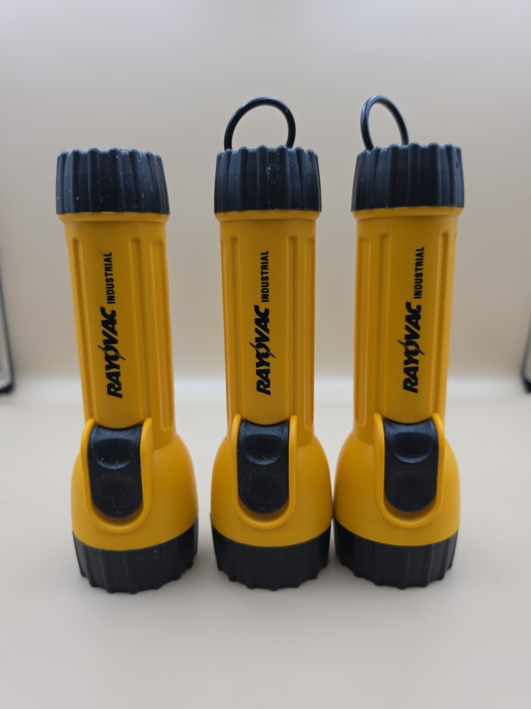 Lot of 3 Rayovac 2 D Cell Incandescent Industrial Flashlights