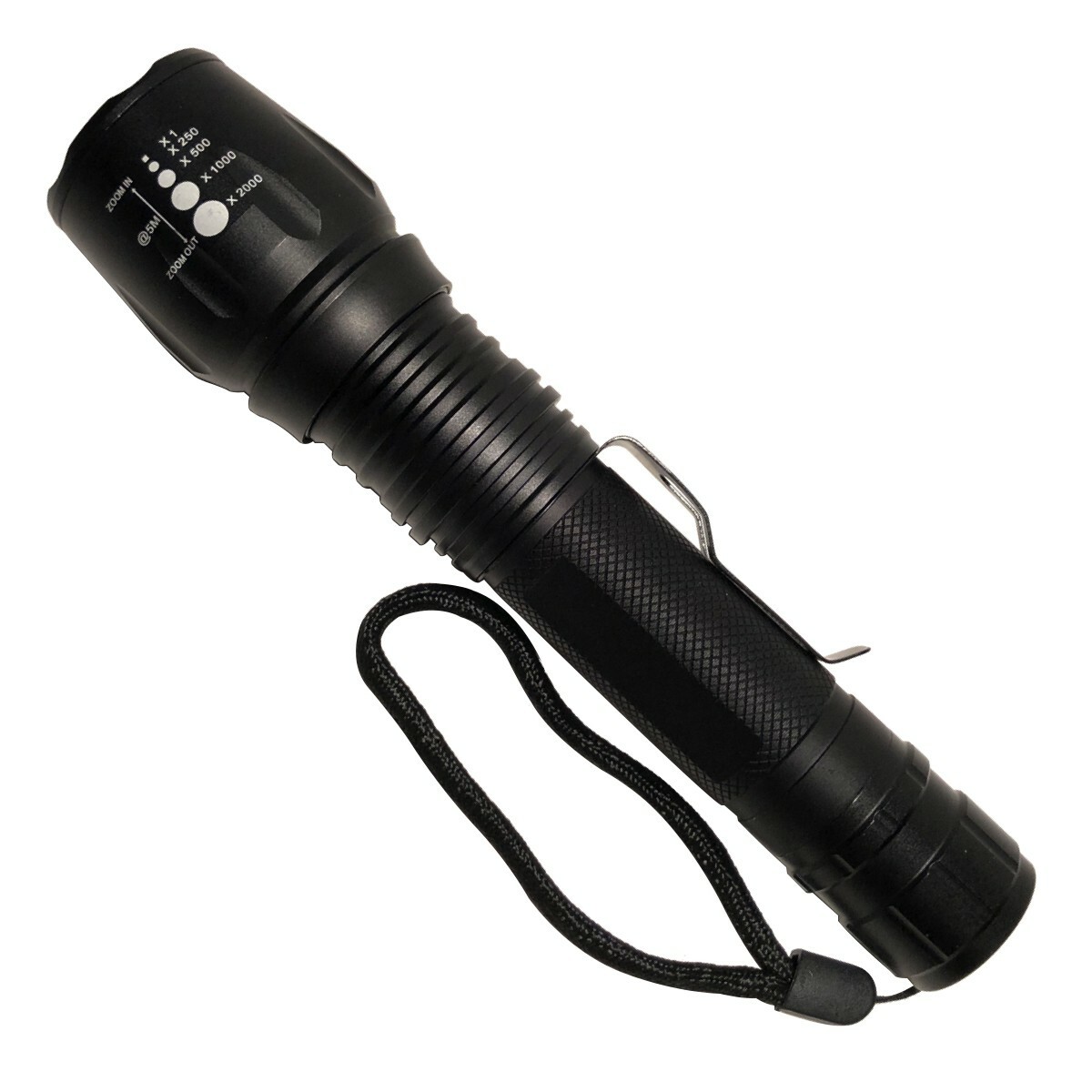 5 Mode Rechargeable LED Flashlight Outdoor Adjustable Water Resistant Torch