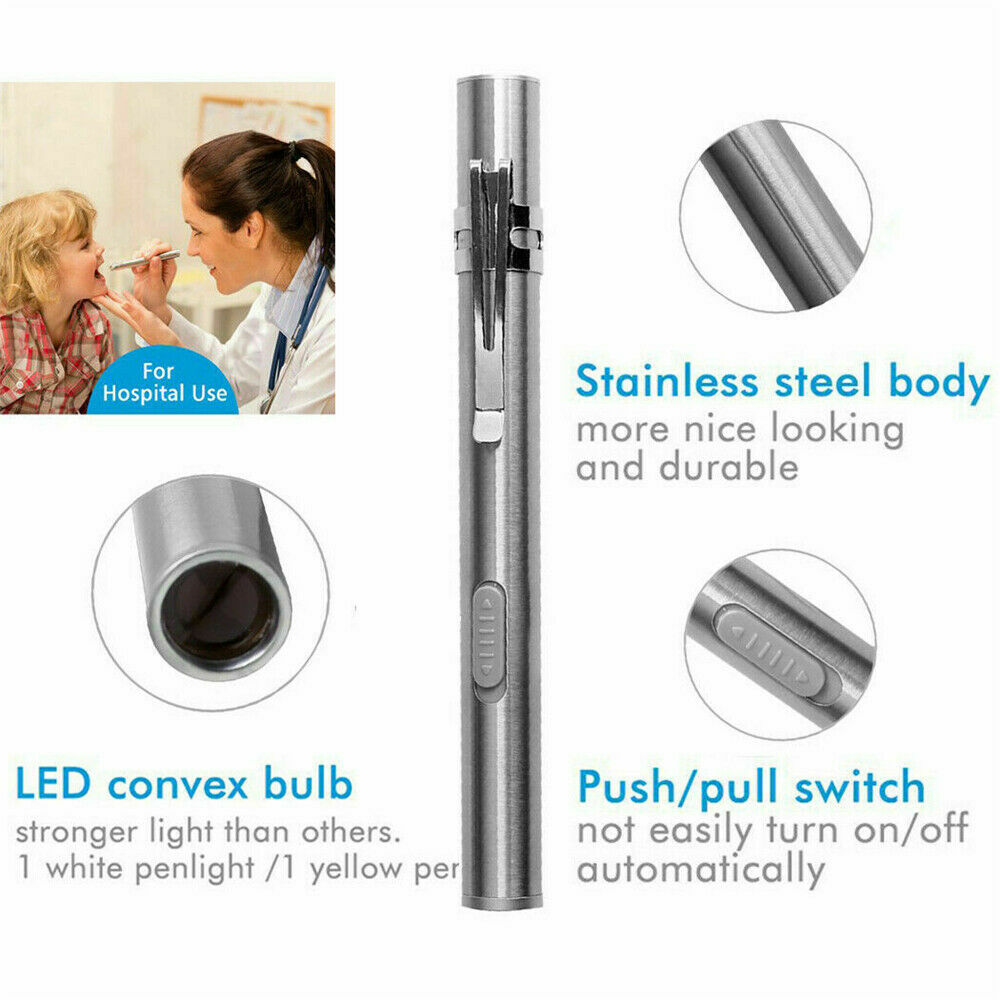 5″ LED USB Rechargeable Mini Tactical Flashlight Stainless Steel Torch Pen Light
