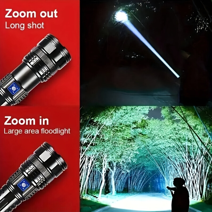 1000000LM LED White Flash Light Emergency Spotlight 500m Powerful Led Flashlight
