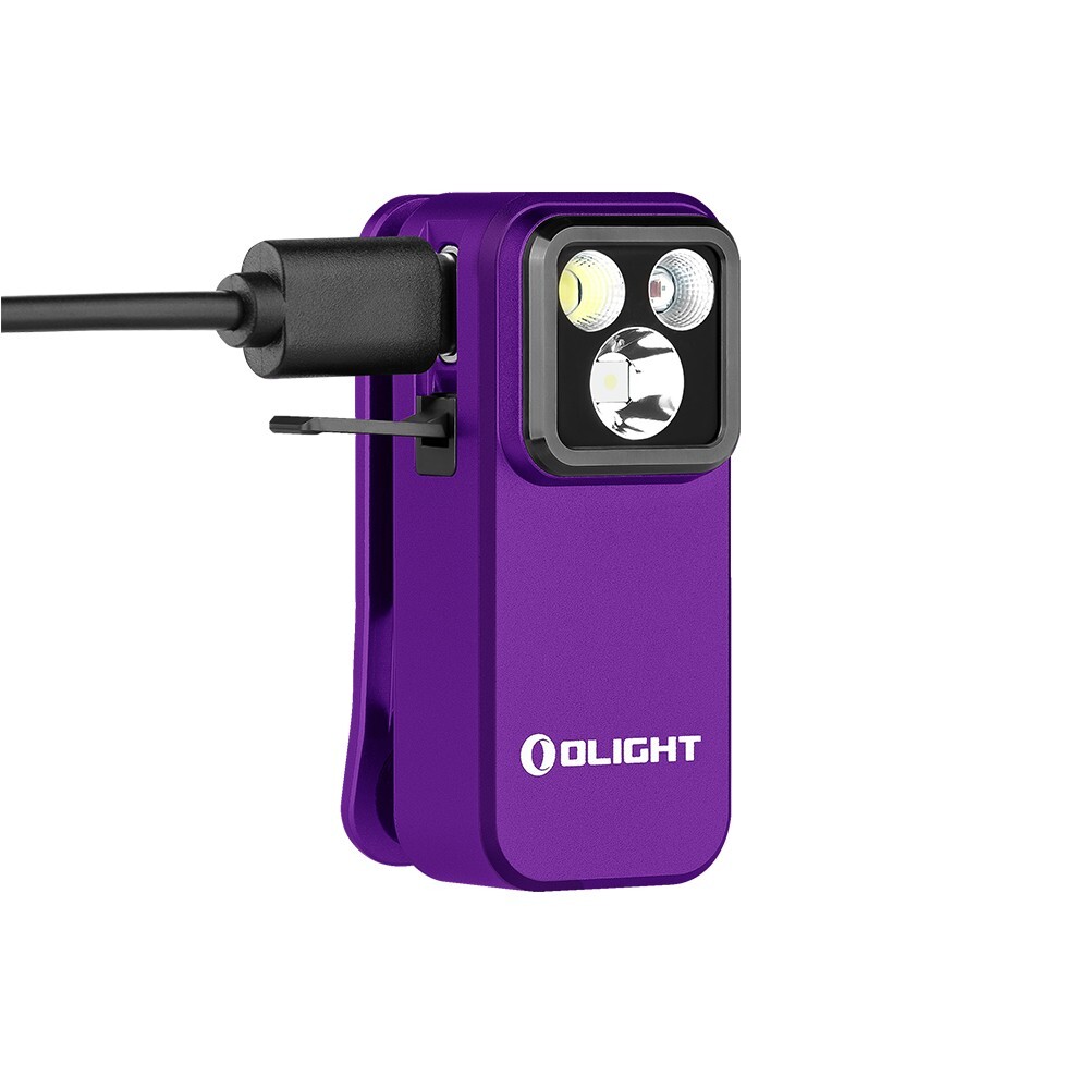 Olight Seeker 4 Pro Cyber Violet & Oclip Pro Purple & I3E 18th Anniversary Editi