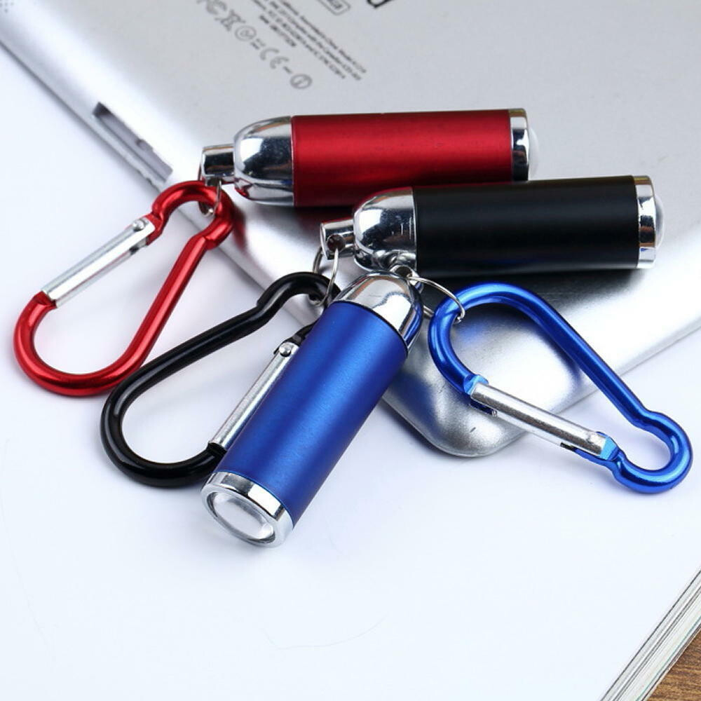 Mini LED Torch Flashlight Camping small Compact portable Key ring carabiner-1PC