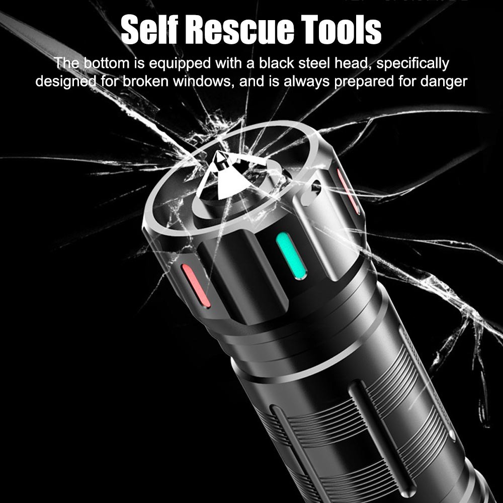 30W Strong White Laser LEP Flashlight Torch Zoomable USB Charging With Luminous