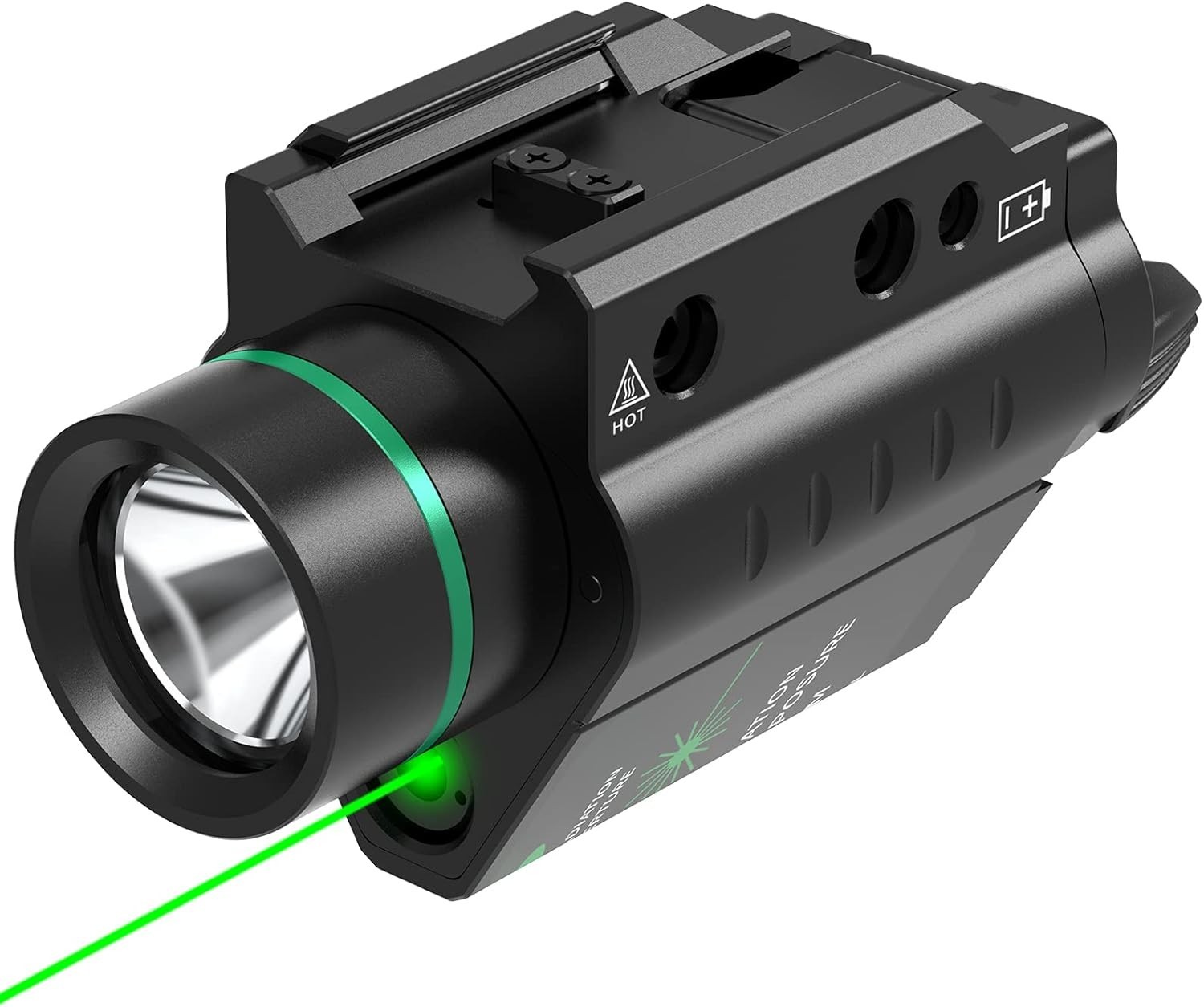 Durable Red/Green Laser Flashlight Combo – 500 Lumens with Night Vision Feature