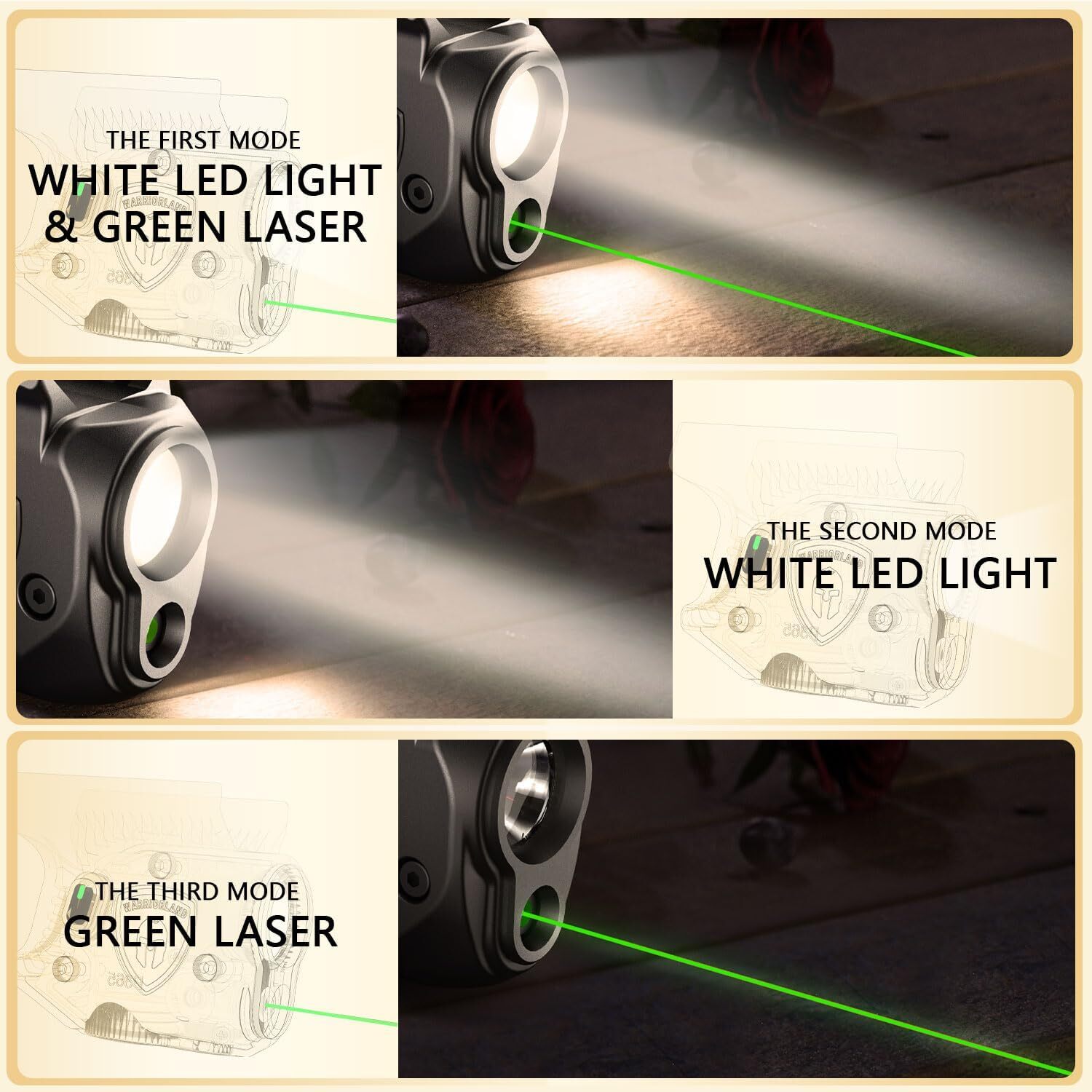 150-Lumen Pistol Light Laser & Holster Fit for Glock 43/G43X (No Rail Version)