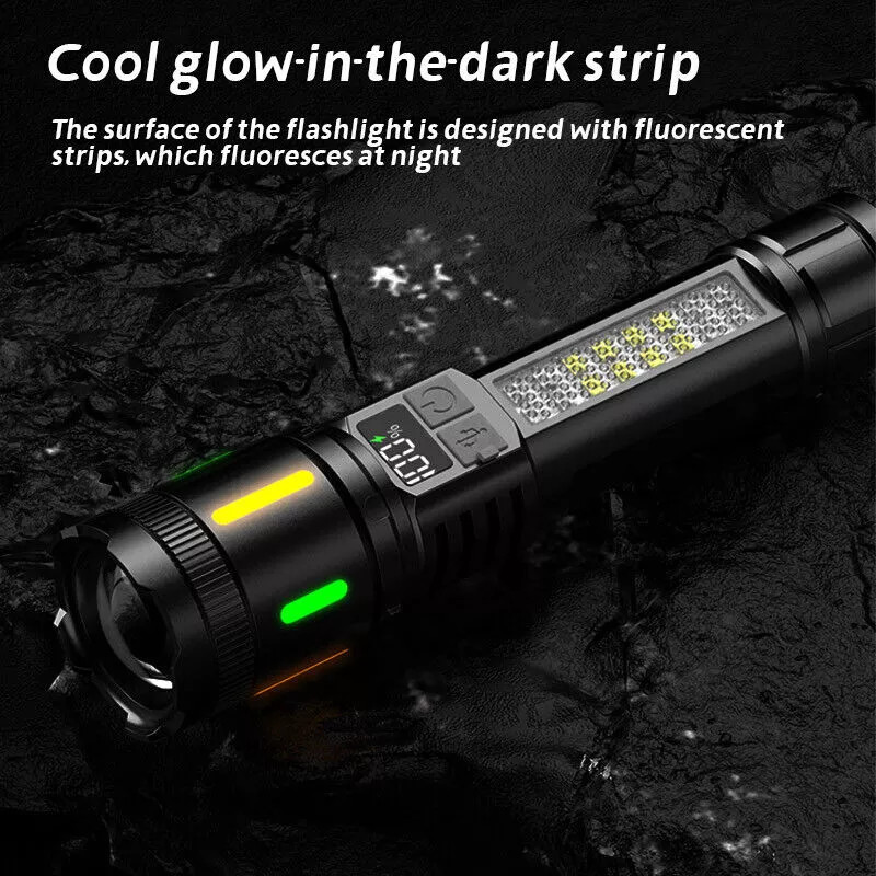 4X 350000000 Lumen Super Bright Tactical Flashlight Rechargeable LED Work Light